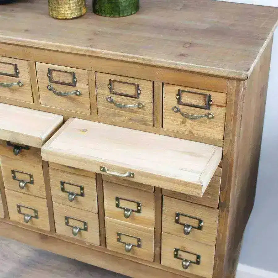 Rustic Wooden Apothecary Cabinet - The Farthing