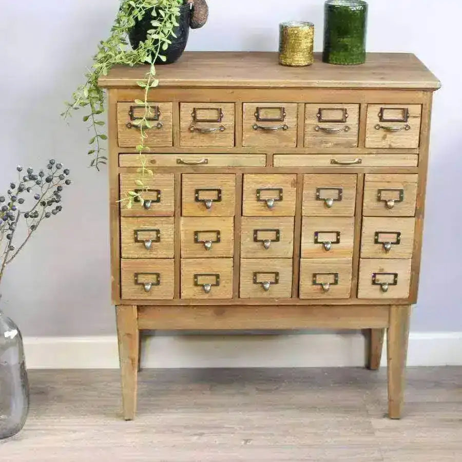 Rustic Wooden Apothecary Cabinet - The Farthing