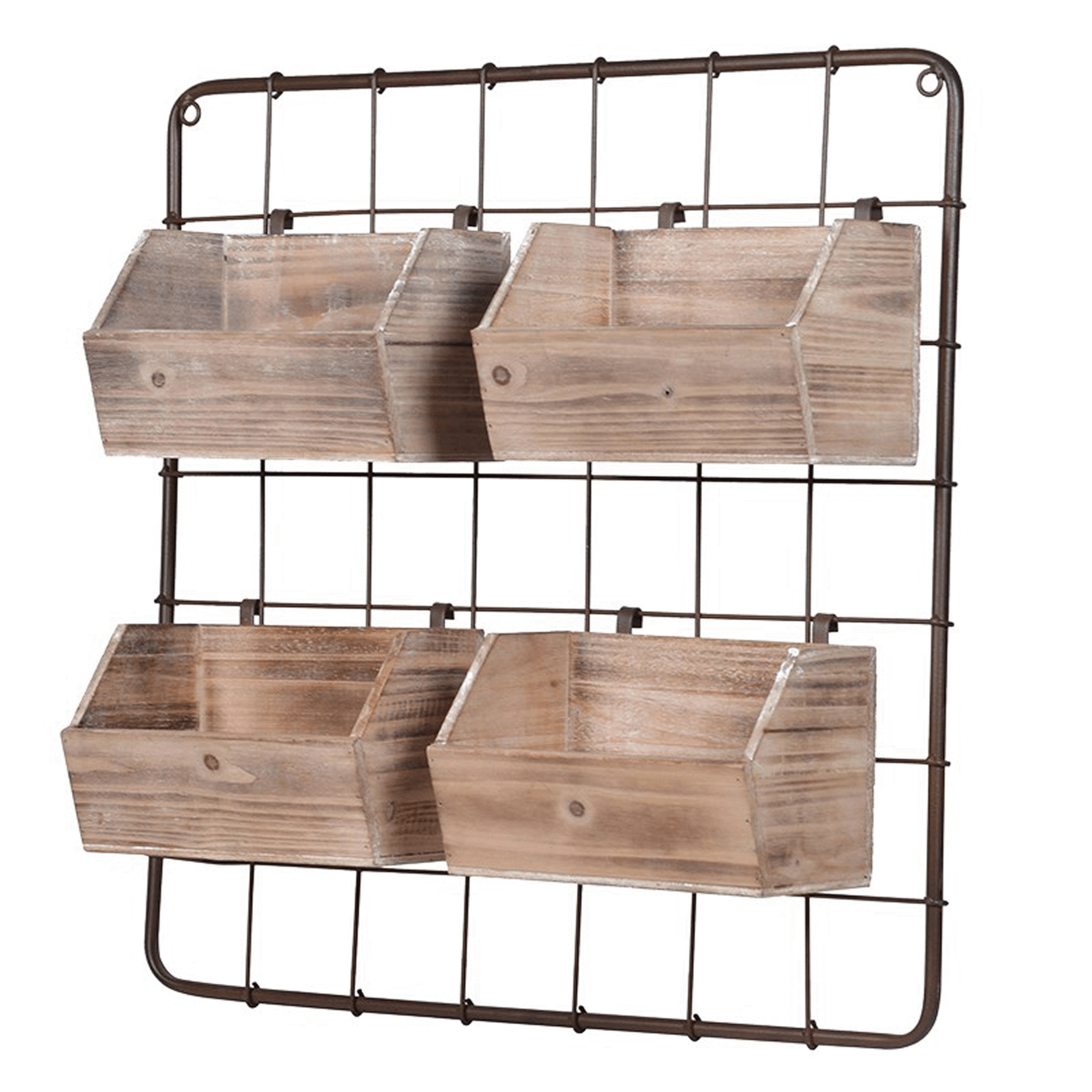Rustic Wooden Box Wall Storage Unit - The Farthing