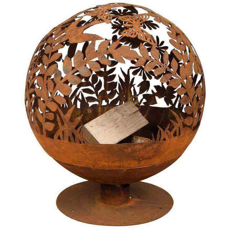 Rusty Red Hedgerow Fire Bowl Globe - The Farthing
