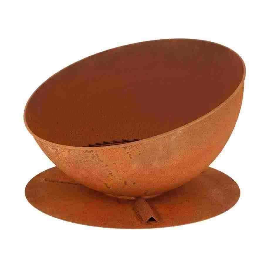 Rusty Sloping Fire bowl sloping on Metal Base - The Farthing