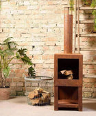 Rusty Steel Outdoor Heater - Square - The Farthing