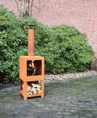 Rusty Steel Outdoor Heater - Square - The Farthing