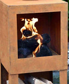 Rusty Steel Outdoor Heater - Square - The Farthing