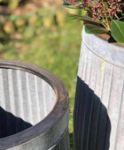 Set of 3 Rustic Distressed Fluted Planter - The Farthing
