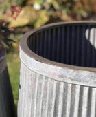 Set of 3 Rustic Distressed Fluted Planter - The Farthing
