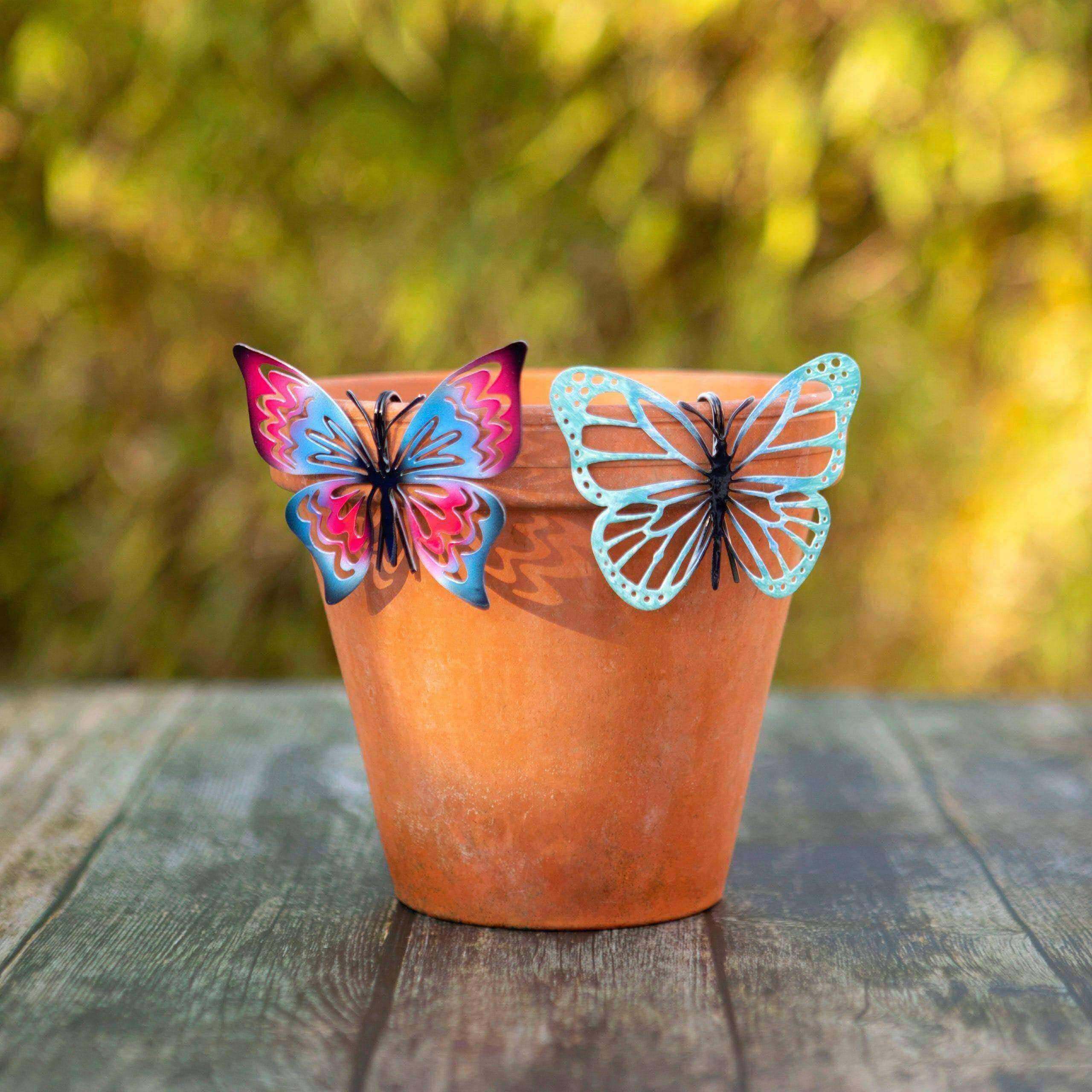 Set of Four Colourful Metal Butterfly Silhouette Hangers - The Farthing