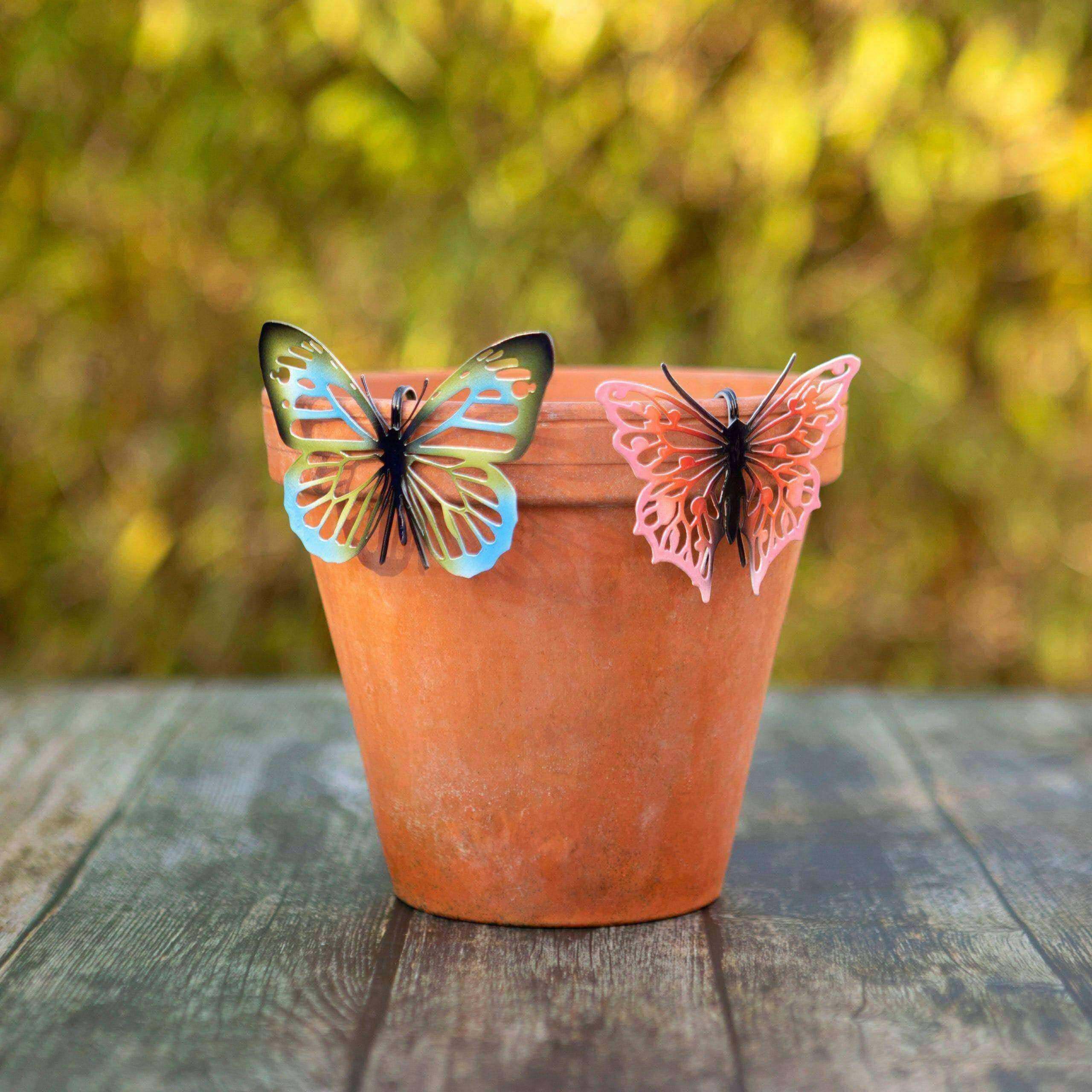 Set of Four Colourful Metal Butterfly Silhouette Hangers - The Farthing