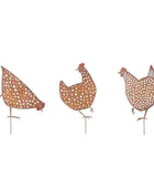 Set of Three Rusty Hen Garden Silhouettes - The Farthing