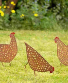 Set of Three Rusty Hen Garden Silhouettes - The Farthing