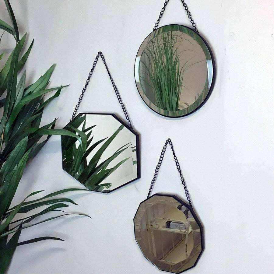 Set of Three Vintage Hanging Mirrors - The Farthing