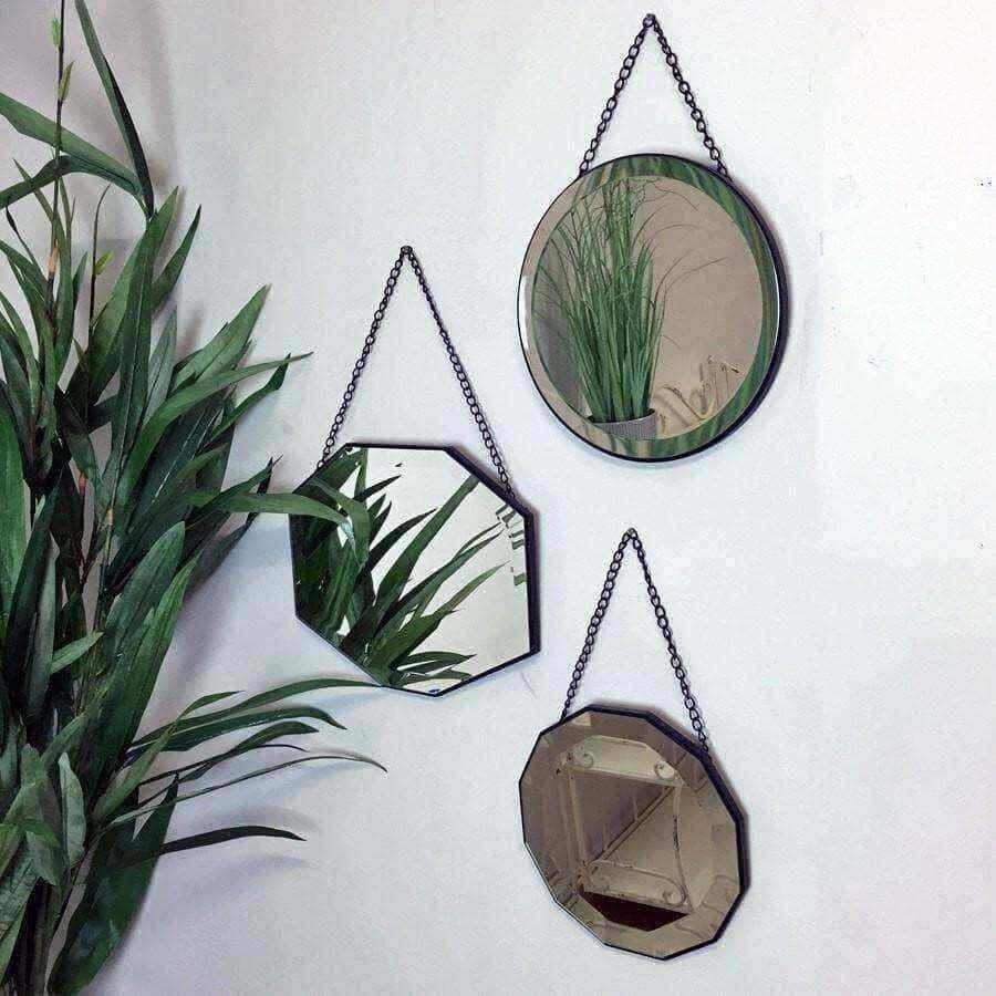 Set of Three Vintage Hanging Mirrors - The Farthing