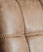 Set of Two Antique Brown Padded Faux Leather Dining Chairs - The Farthing