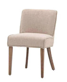 Set of Two Neutral Taupe Linen Dining Chairs - The Farthing