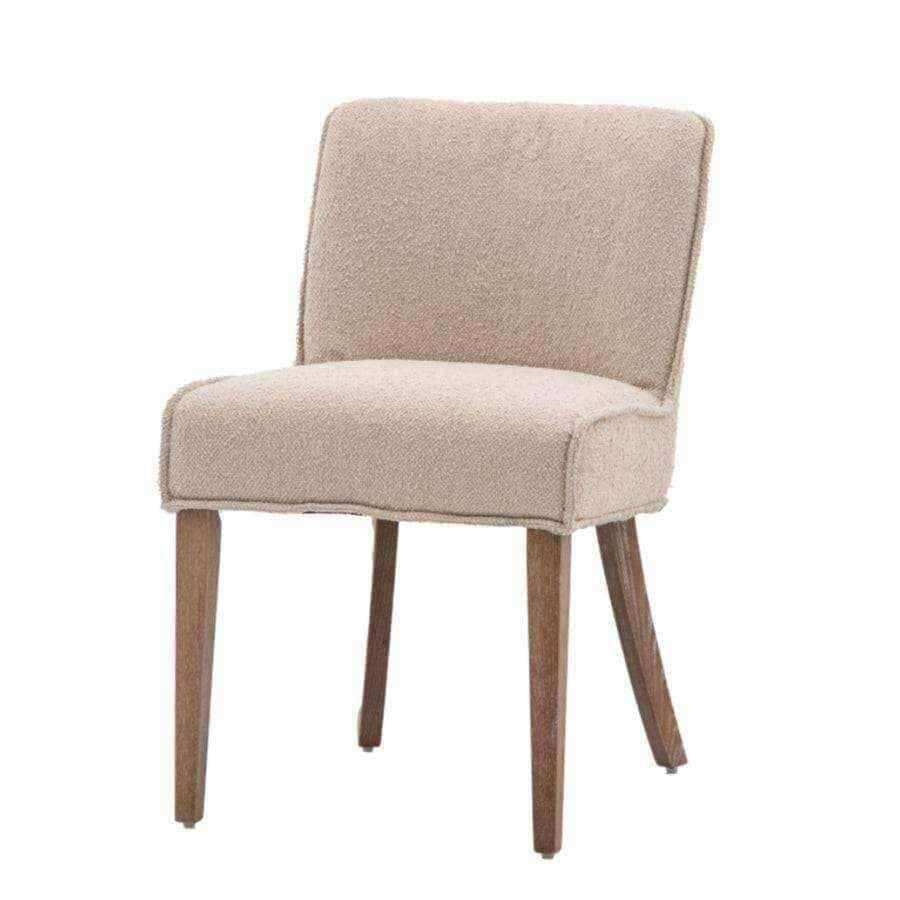 Set of Two Neutral Taupe Linen Dining Chairs - The Farthing