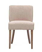 Set of Two Neutral Taupe Linen Dining Chairs - The Farthing