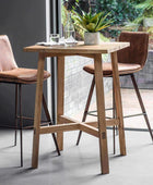 Set of Two Vintage Brown Faux Leather Bar Stools - The Farthing