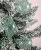 Shaped Glass Mint Green Set of 3 Baubles - The Farthing