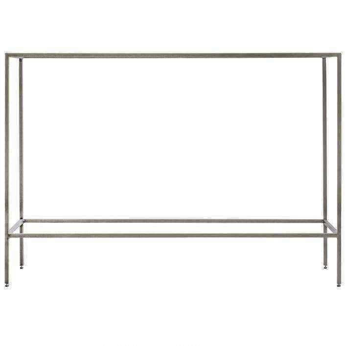 Silver Metal and Glass Console Table - The Farthing