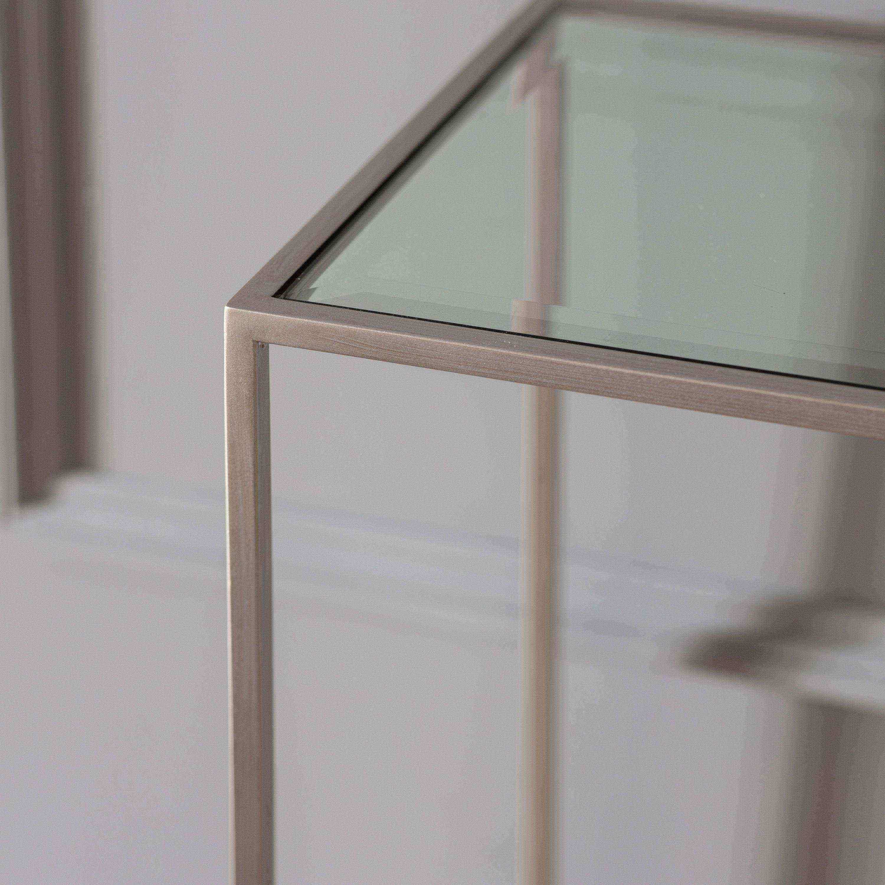 Silver Metal and Glass Console Table - The Farthing
