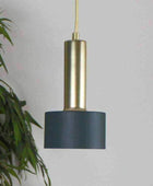 Small Green and Gold Pendant Light - The Farthing