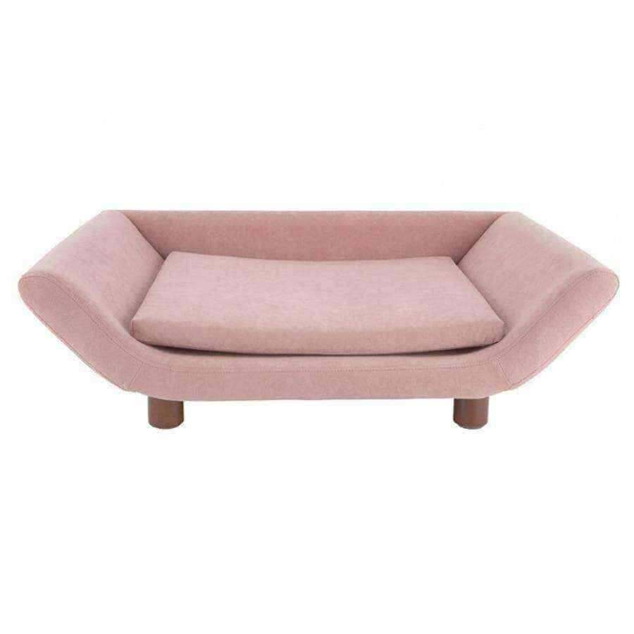 Soft Blush Pink Velvet Dog Bed - The Farthing