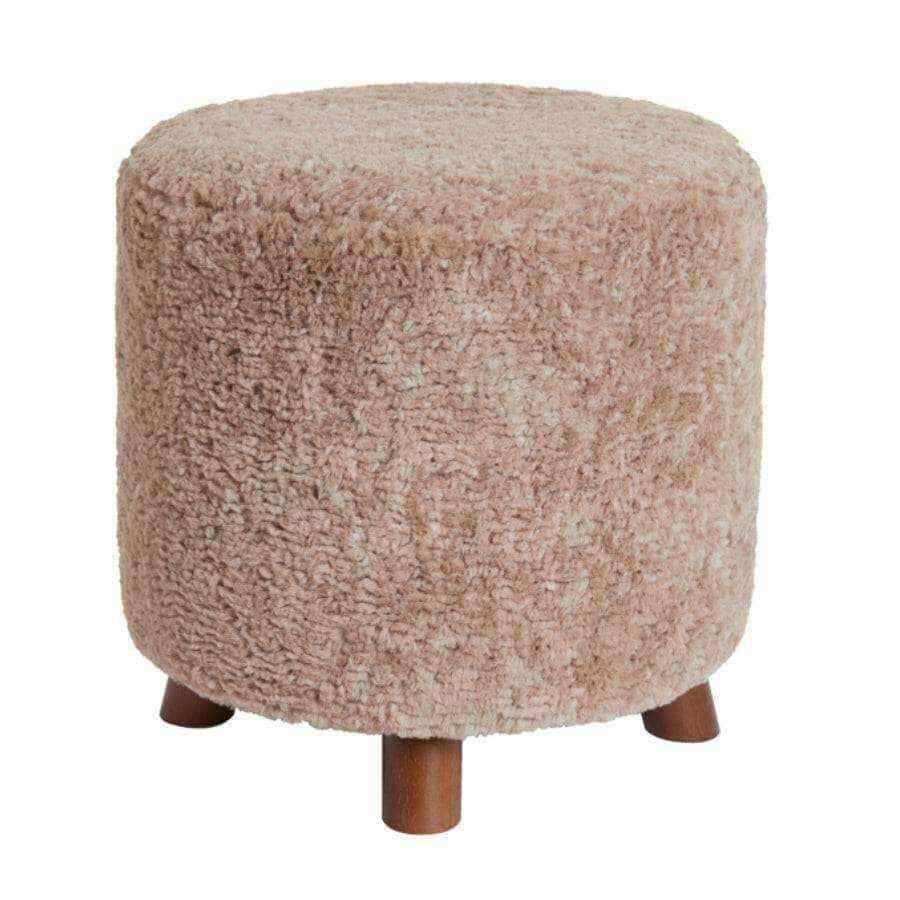 Soft Light Brown fabric Stool - The Farthing