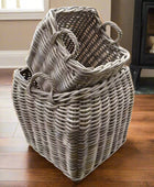 Square Base Rattan Basket Set with Curved Tops - The Farthing