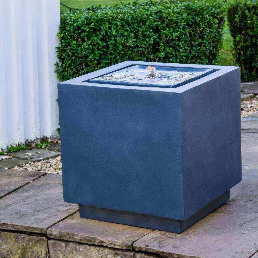 Square Grey Cement Effect Water Feature - The Farthing