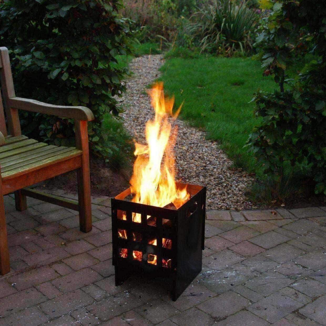 Square Metal Black Fire Basket - The Farthing