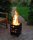 Square Metal Black Fire Basket - The Farthing