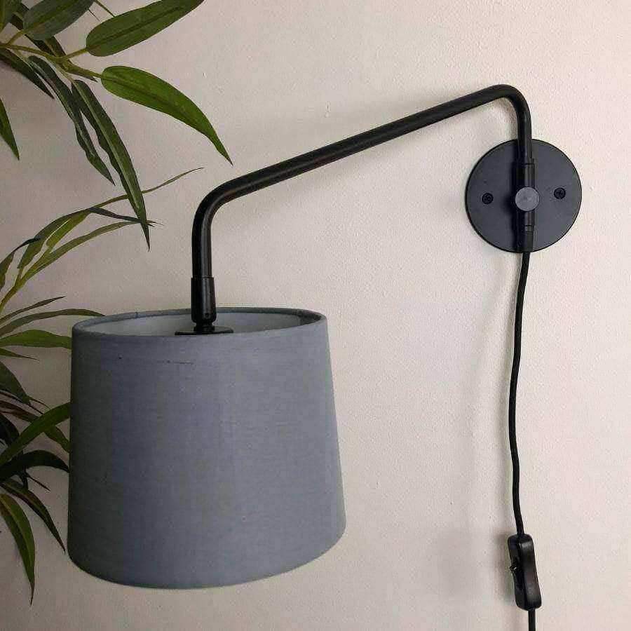 Swinging Arm Wall Light - Grey Shade - The Farthing