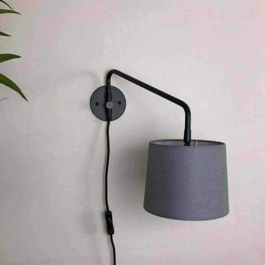 Swinging Arm Wall Light - Grey Shade - The Farthing