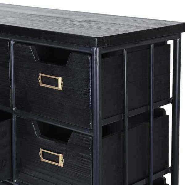 Tall Black 18 Box Multi Drawer Cabinet - The Farthing
