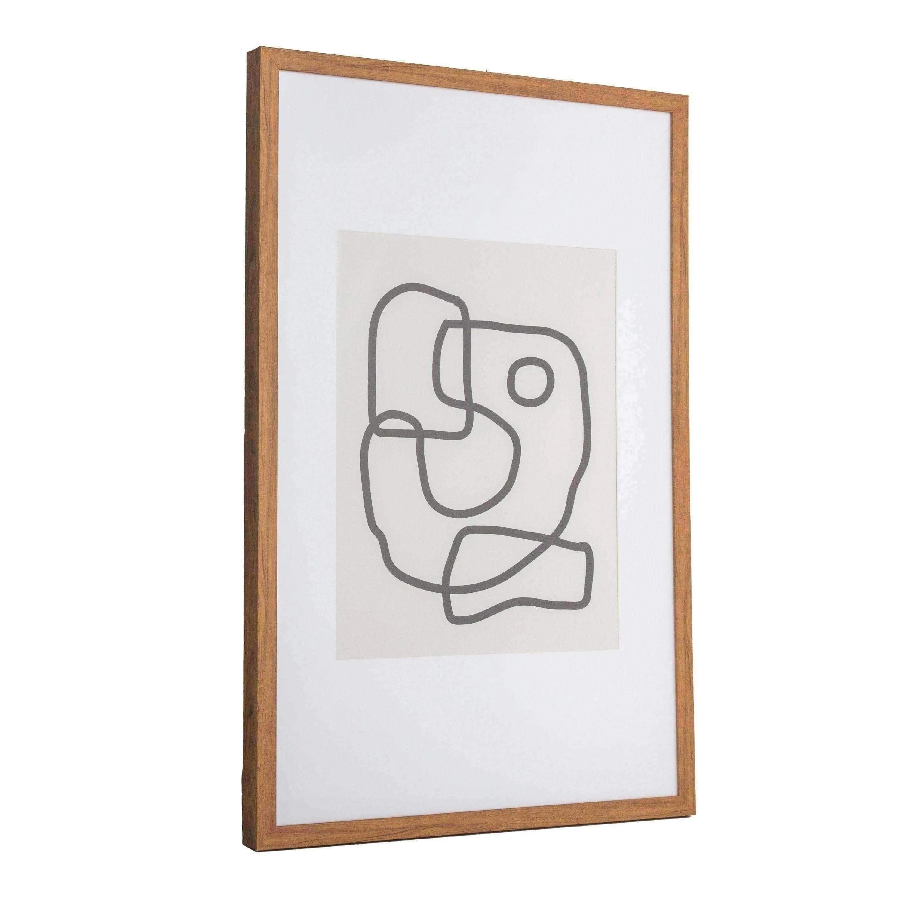 Tall Framed Abstract Line Print - The Farthing