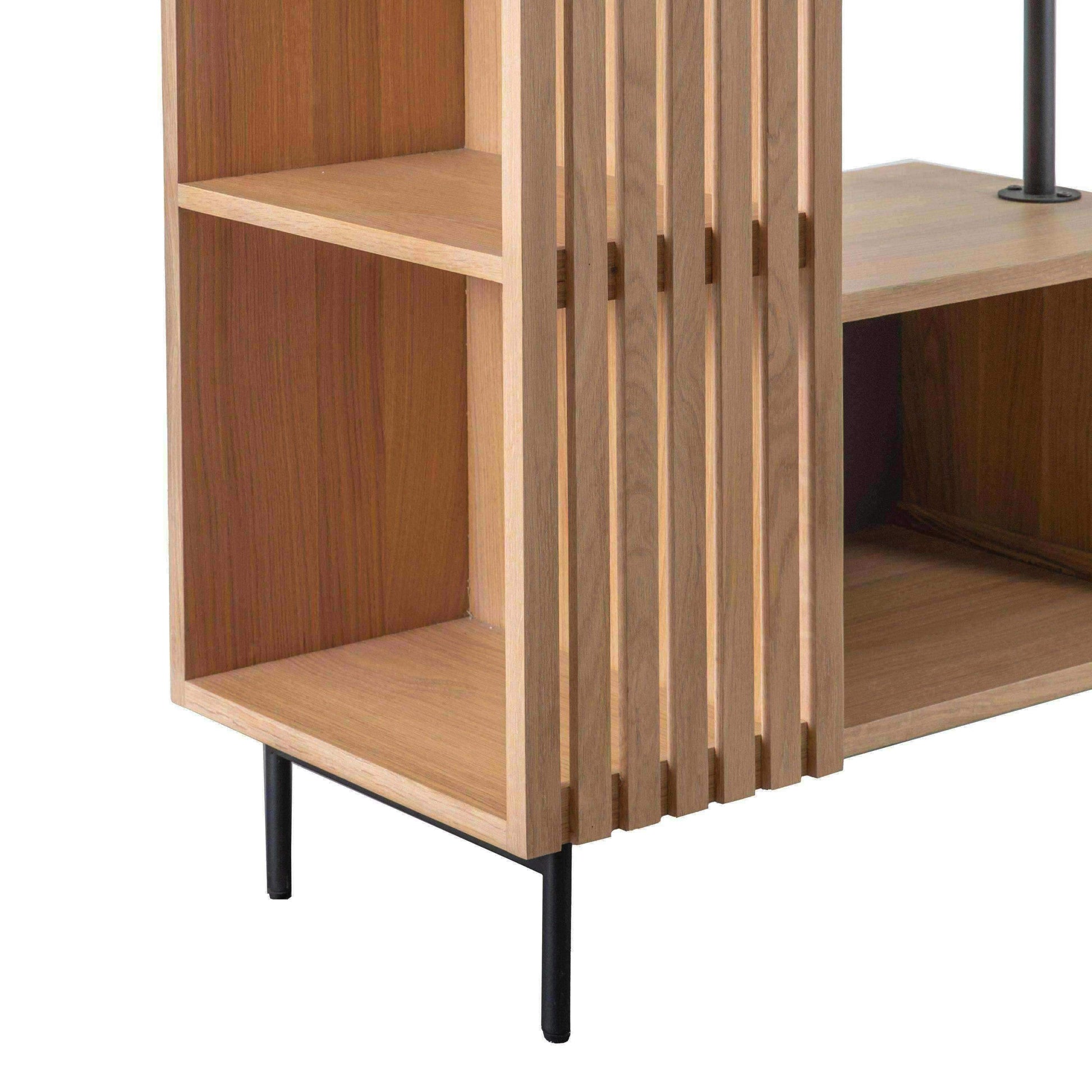 Tall Oak Slatted Open Clothes Rail - The Farthing