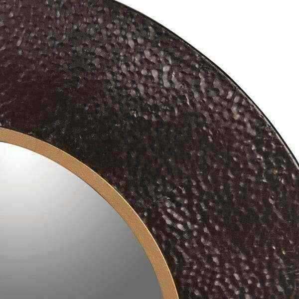 Textured Round Metal Swithens Wall Mirror - The Farthing