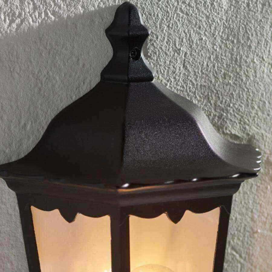 Traditional Black Metal and Glass Porch Light - The Farthing