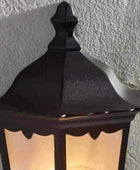 Traditional Black Metal and Glass Porch Light - The Farthing