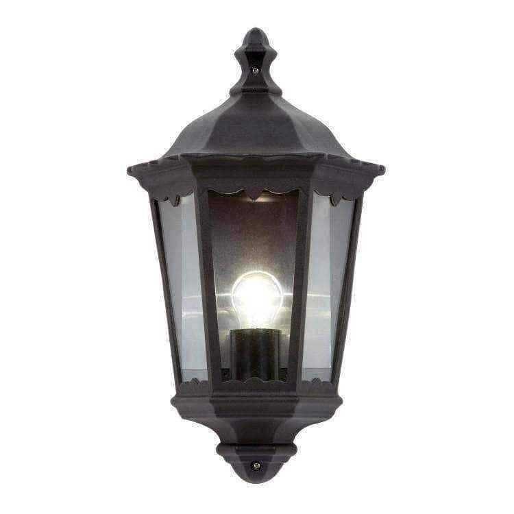 Traditional Black Metal and Glass Porch Light - The Farthing