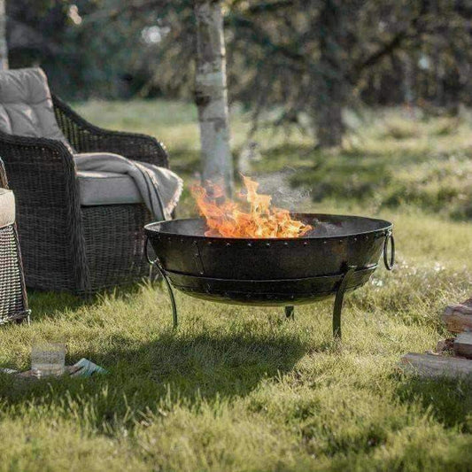 Traditional Bowl Style Round Iron Fire Pit - The Farthing