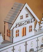 Traditional Wooden Advent Calendar House With LED White - The Farthing