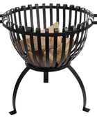 Black Metal Shaped Outdoor Fire Basket - The Farthing