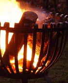 Black Metal Shaped Outdoor Fire Basket - The Farthing