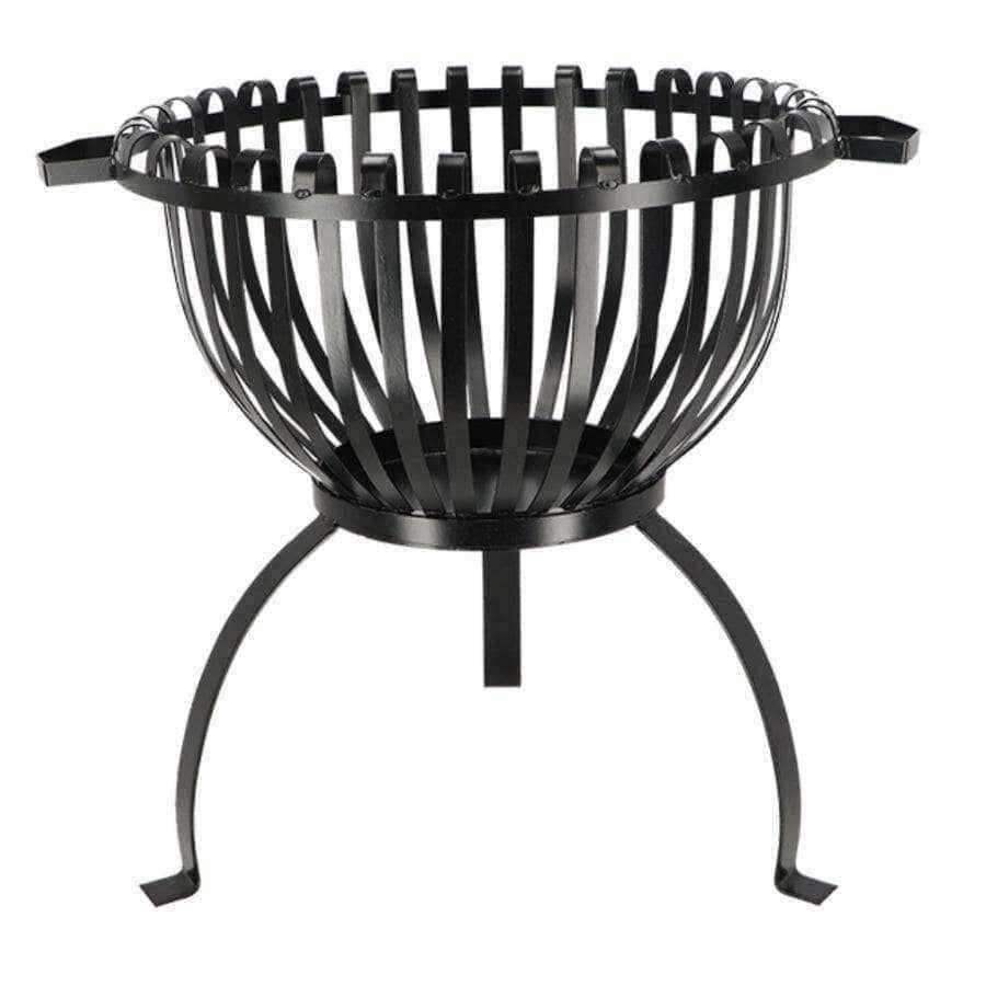 Black Metal Shaped Outdoor Fire Basket - The Farthing