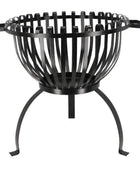 Black Metal Shaped Outdoor Fire Basket - The Farthing