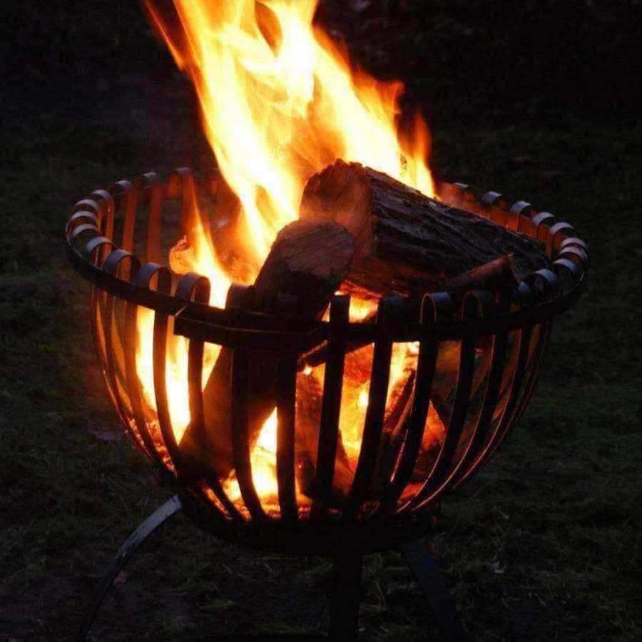 Black Metal Shaped Outdoor Fire Basket - The Farthing