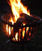 Black Metal Shaped Outdoor Fire Basket - The Farthing