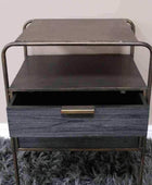 Two Drawer Industrial Inspired Bedside Cabinet - The Farthing