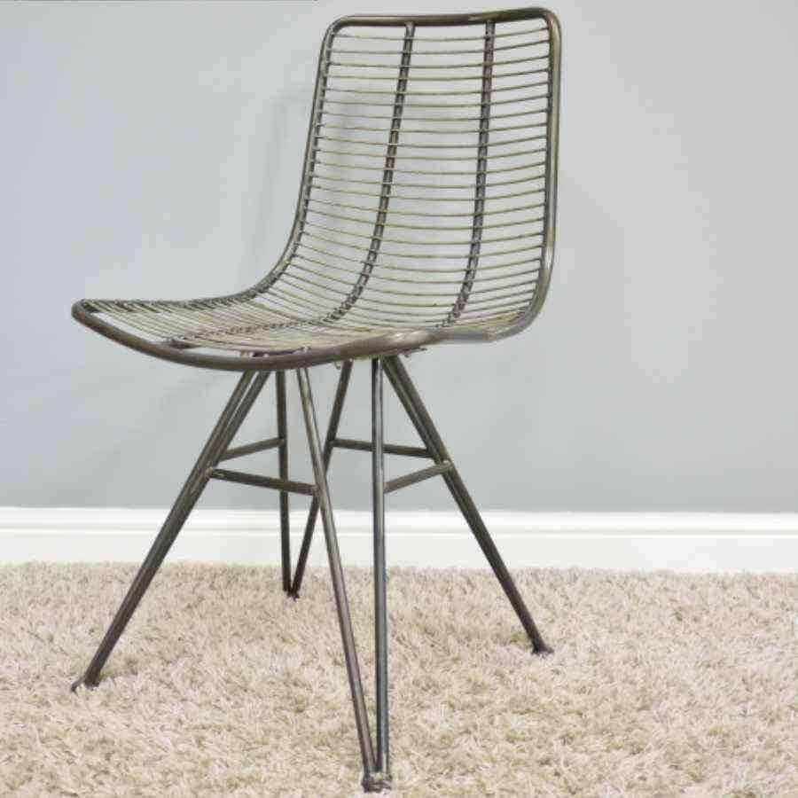 Two Vintage Industrial Metal Dining Chairs - The Farthing